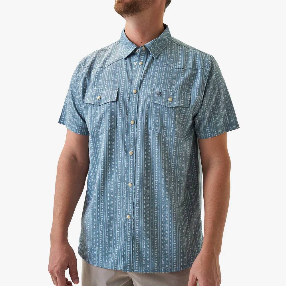 NEW BURLEBO performance western shirt in ranch sage